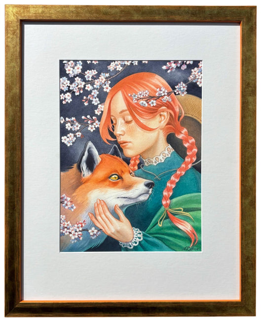 Mixed media original portrait of Anne of Green Gables by Angelika Rasmus