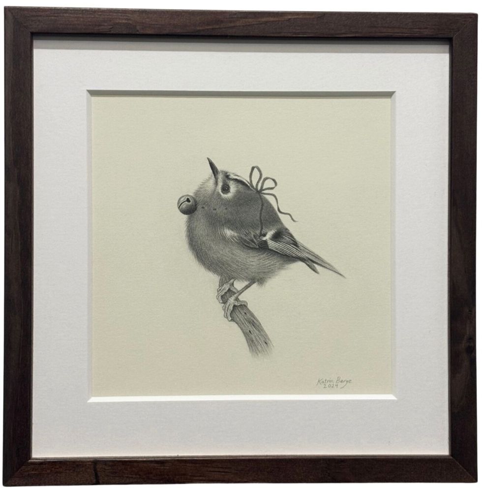 The Kinglet - graphite drawing by Katrin Berge
