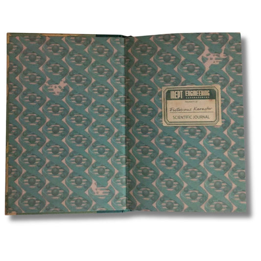Patterned notebook with a label on a white background