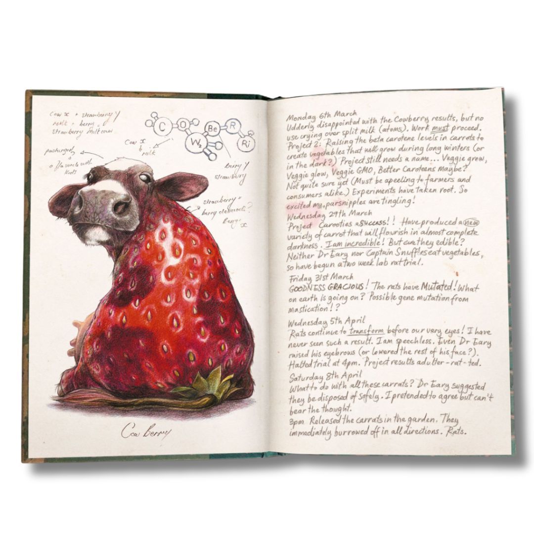 Open page from ‘Samples from the Lab’ written and illustrated by Rob Foote.