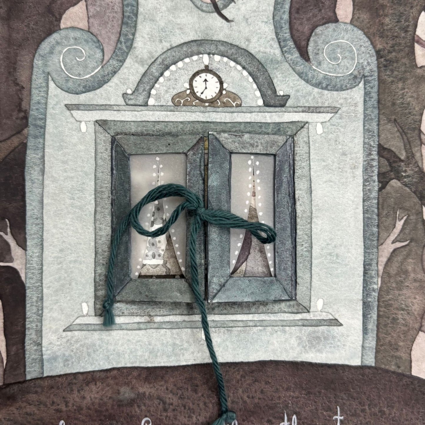 Shaped illustration resembling a clock celebrating the ritual of drinking tea