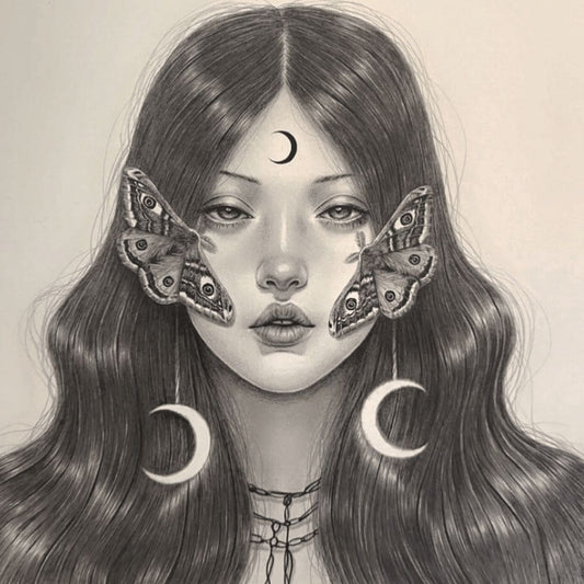 Selene - original graphite drawing by Anna Kathleen