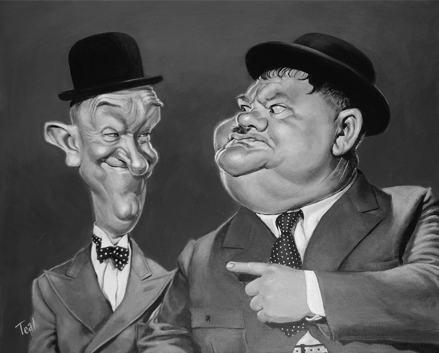 Caricature of Laurel and Hardy