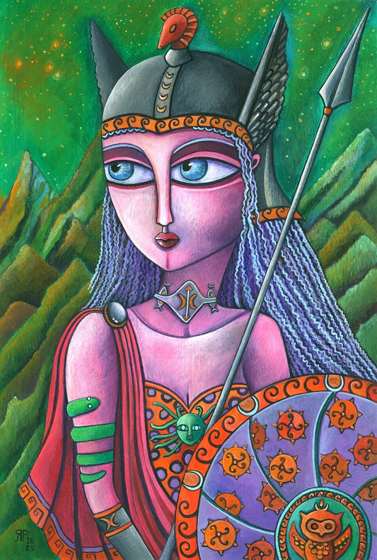 Original acrylic painting by Rossella Paolini of ’Athena’