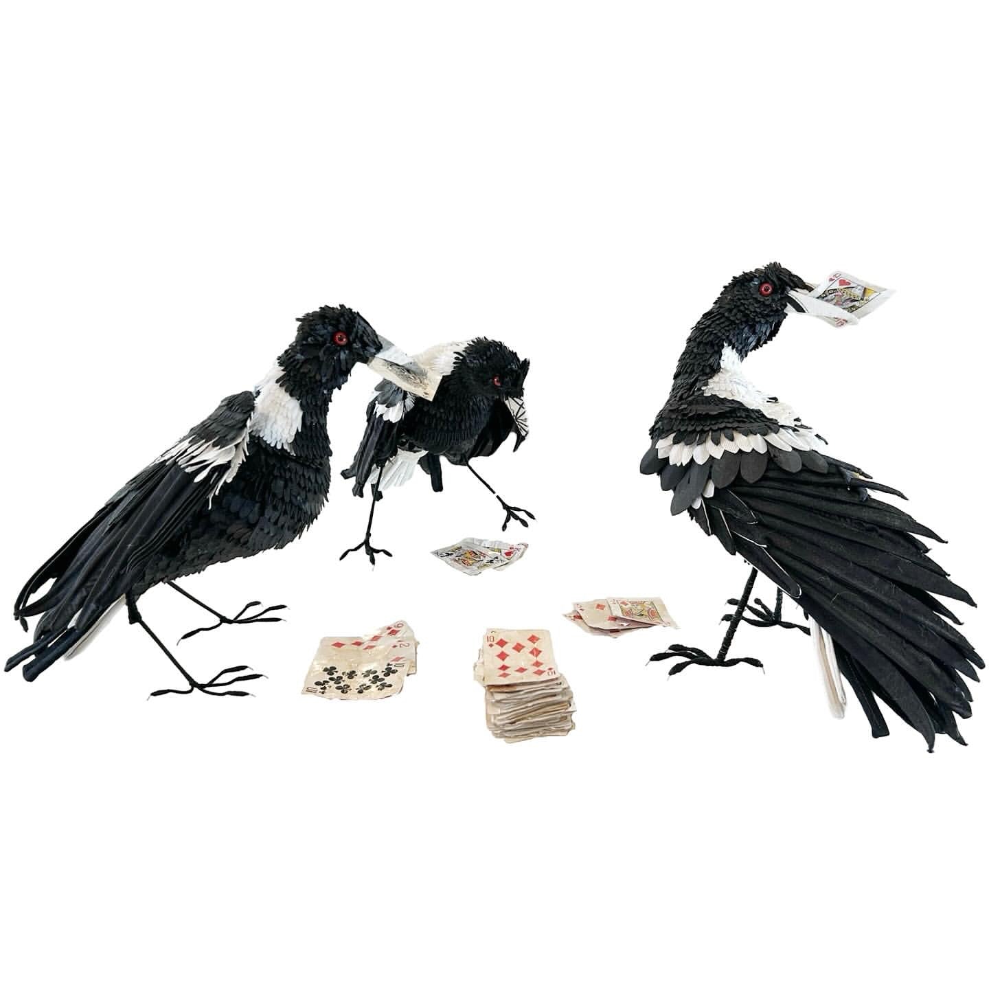 Card Playing Magpie #1 - Robyn Lees-West - Quirky Fox 