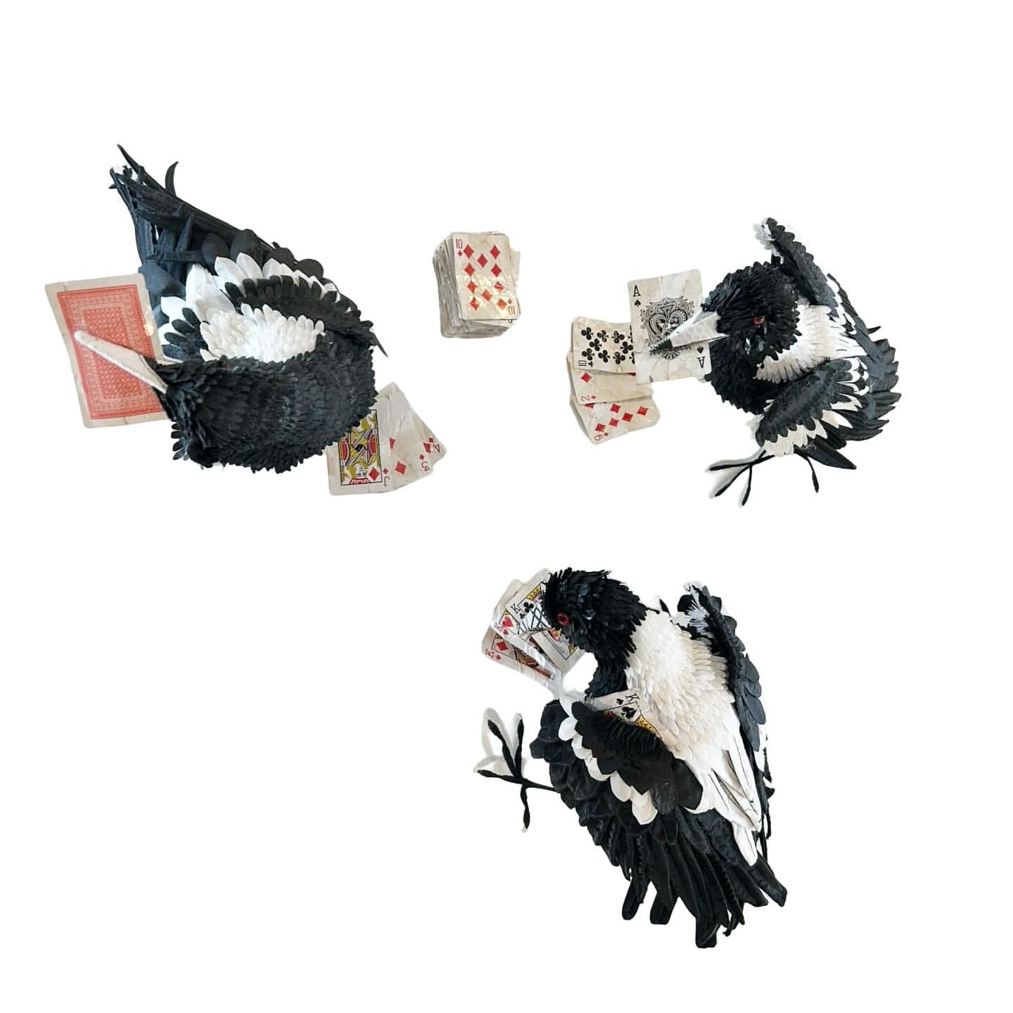 Card Playing Magpie #1 - Robyn Lees-West - Quirky Fox 
