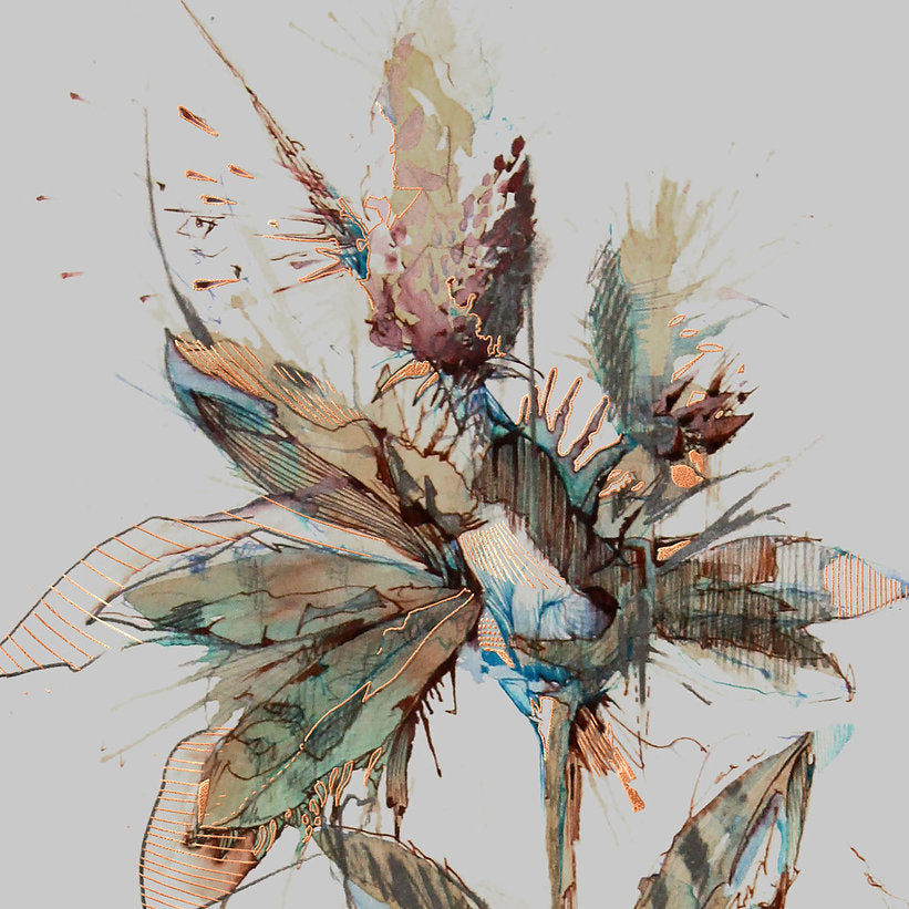 Scarred Limited Edition Copper Foil Print by Carne Griffiths