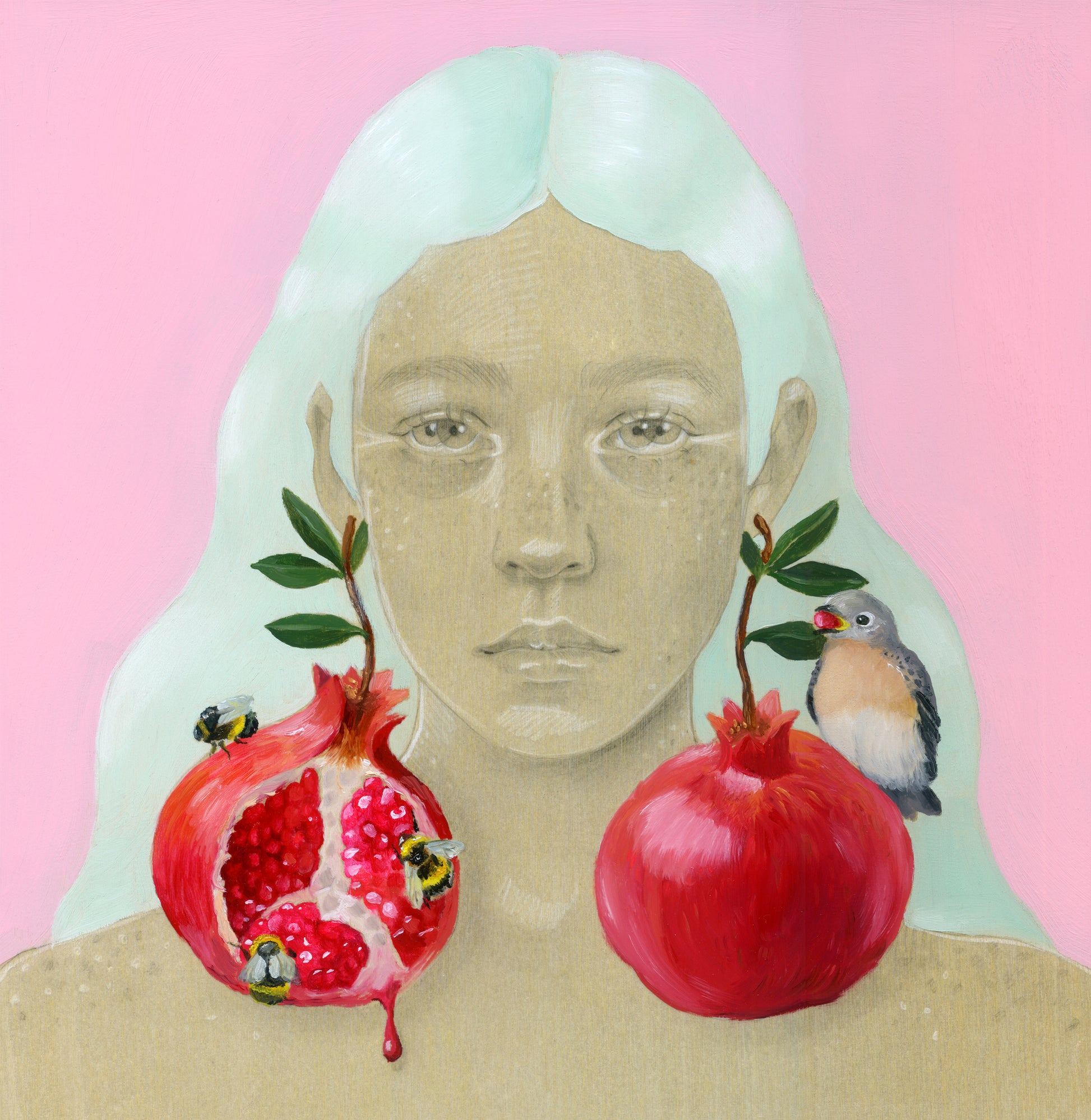 Cell Division - original graphite and oil painting by Heidi Lustig