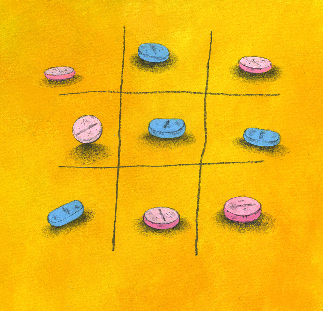 ‘Happy Pill’ original acrylic by Monika Mitkute