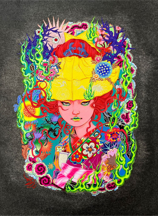 Hide Your Devil Horns - original painting by Ito Chieko