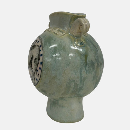 Hound On A Fat Green Vase - Debra Powell - Quirky Fox 