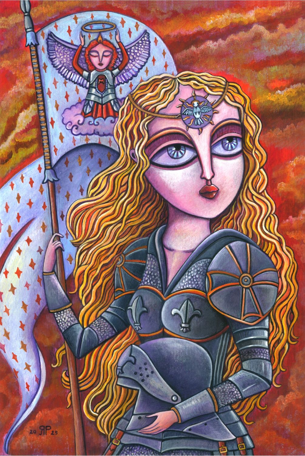 Jeanne (Joan of Arc) original acrylic by Rossella Paolini