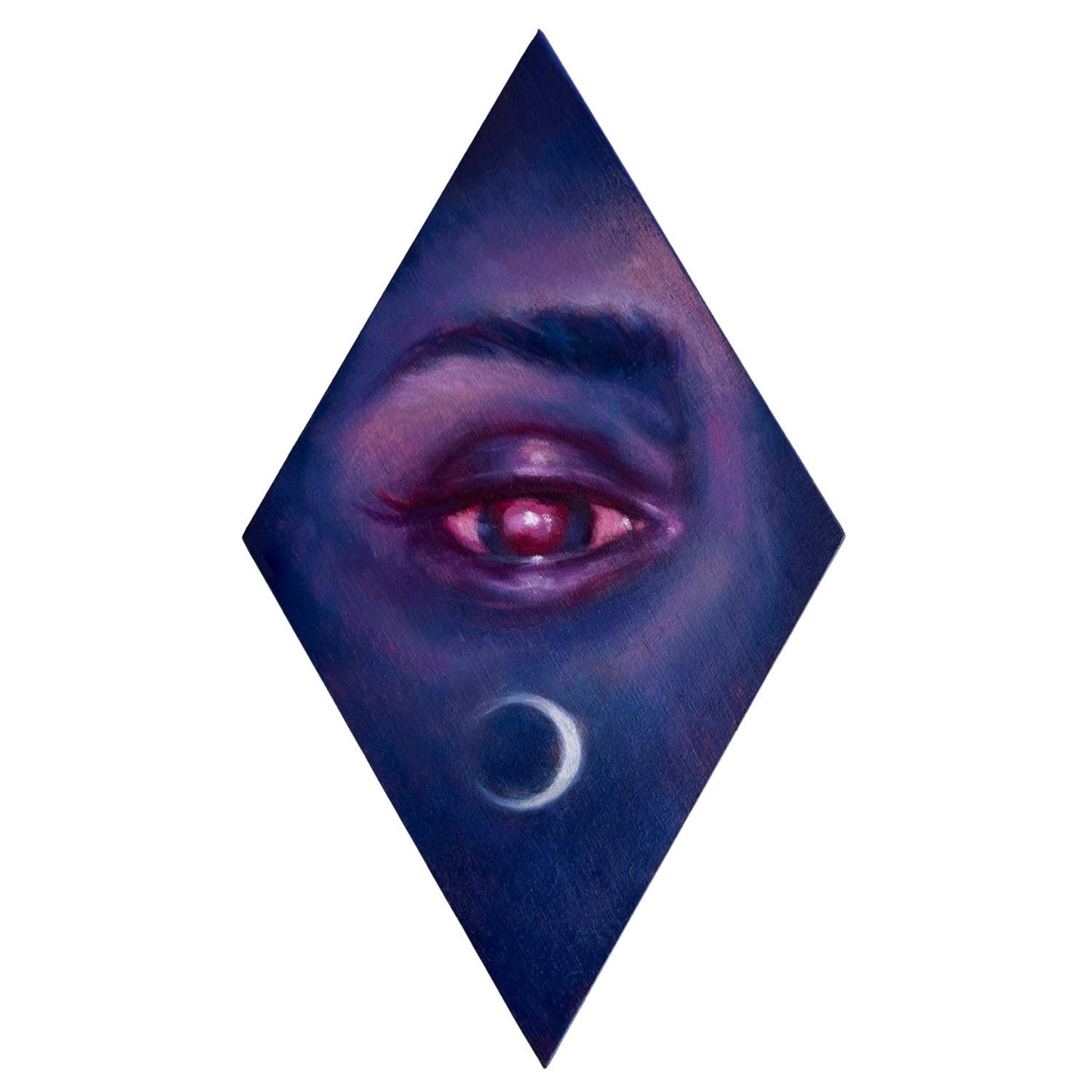 Painting of an eye and brow in dusk/purle lighting