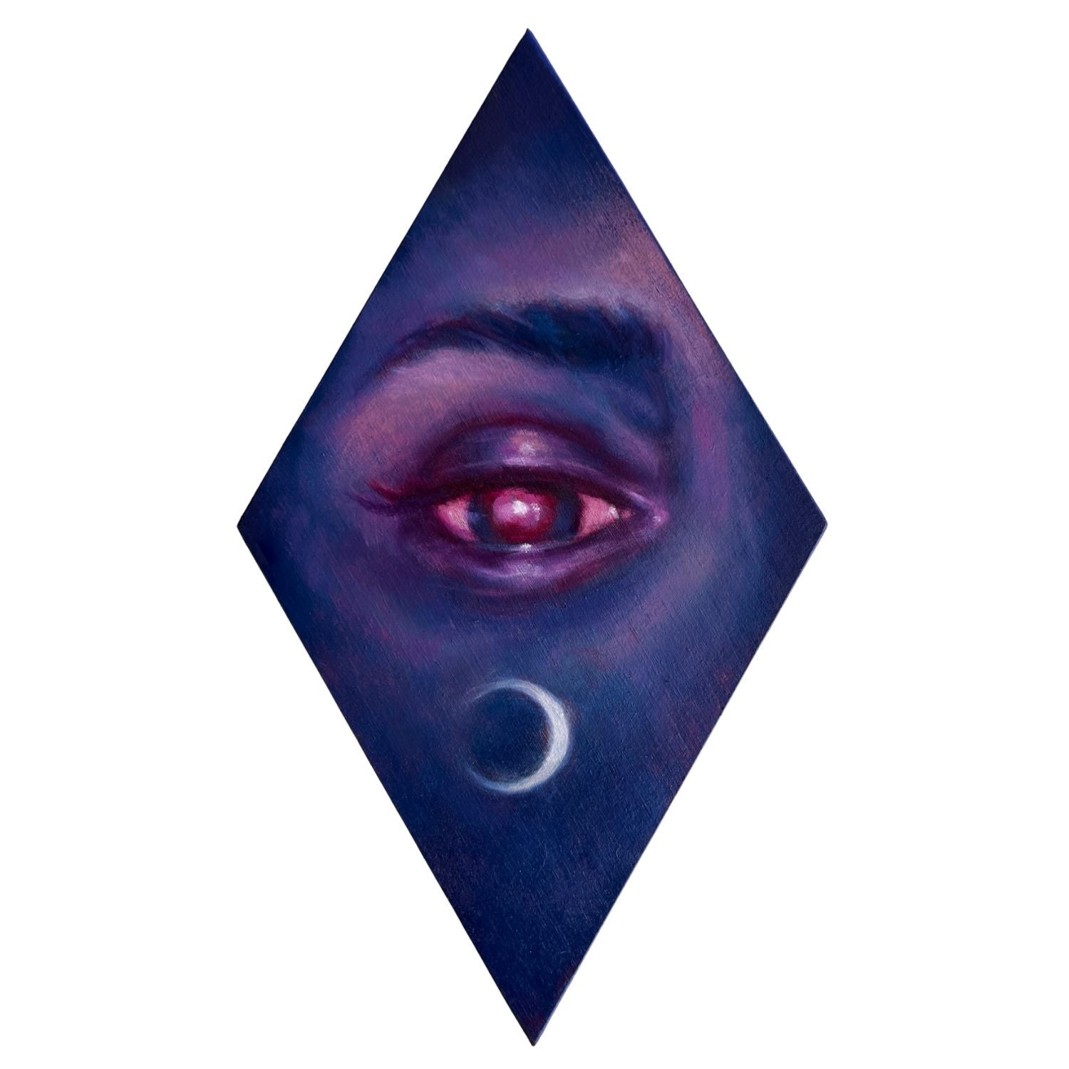 Painting of an eye and brow in dusk/purle lighting