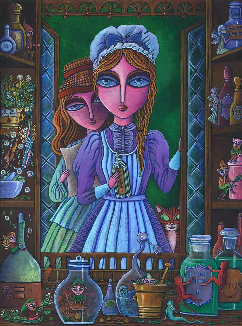 ‘Natural Remedies’ original acrylic painting by Rossella Paolini