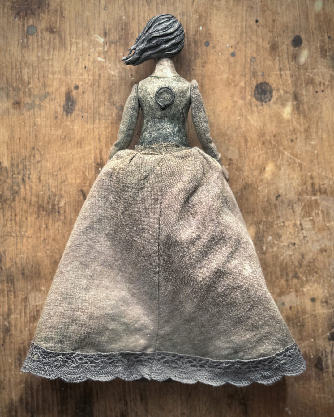 The reverse of Anne Breymann’s Selkie reversible art doll