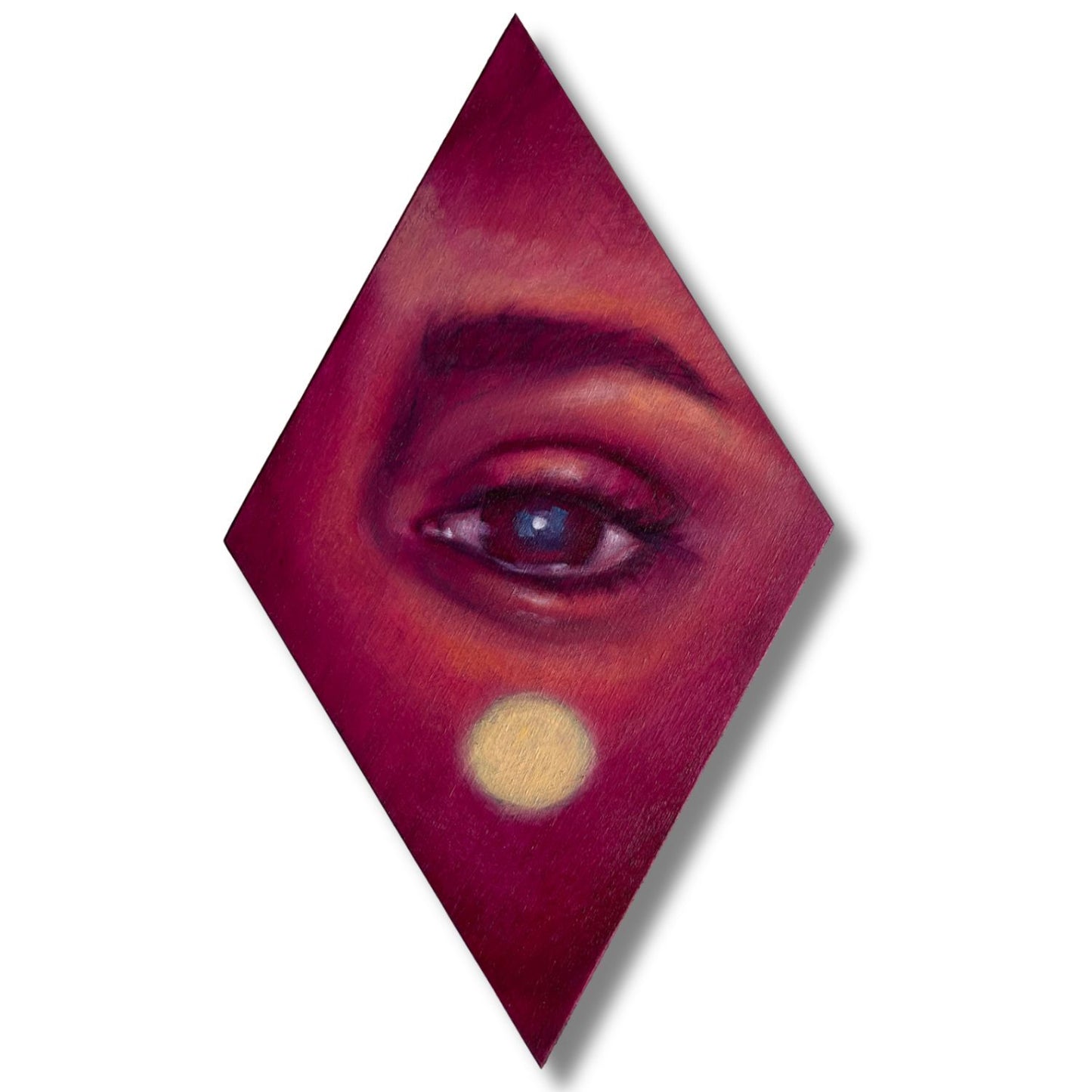 Painting of an eye and brow in dawn/red lighting