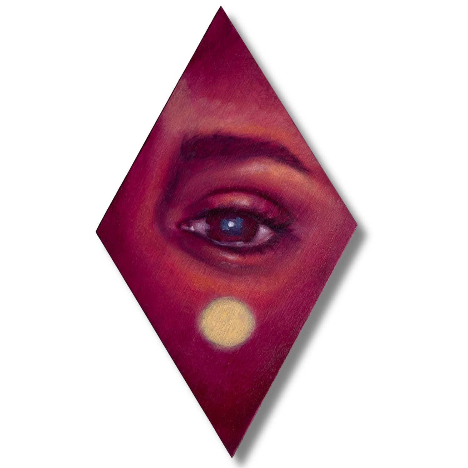 Painting of an eye and brow in dawn/red lighting