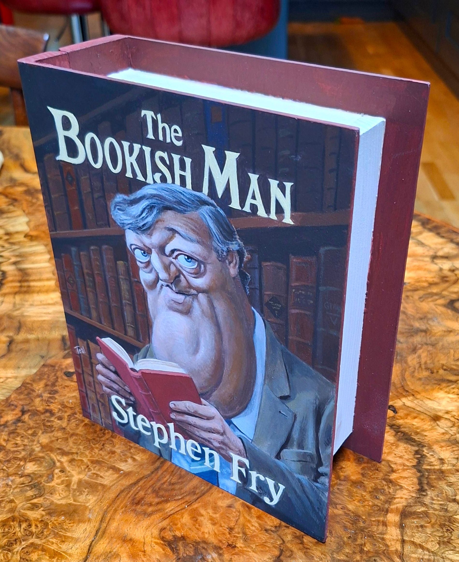 Book shaped ‘canvas’ featuring comedian and writer Stephen Fry